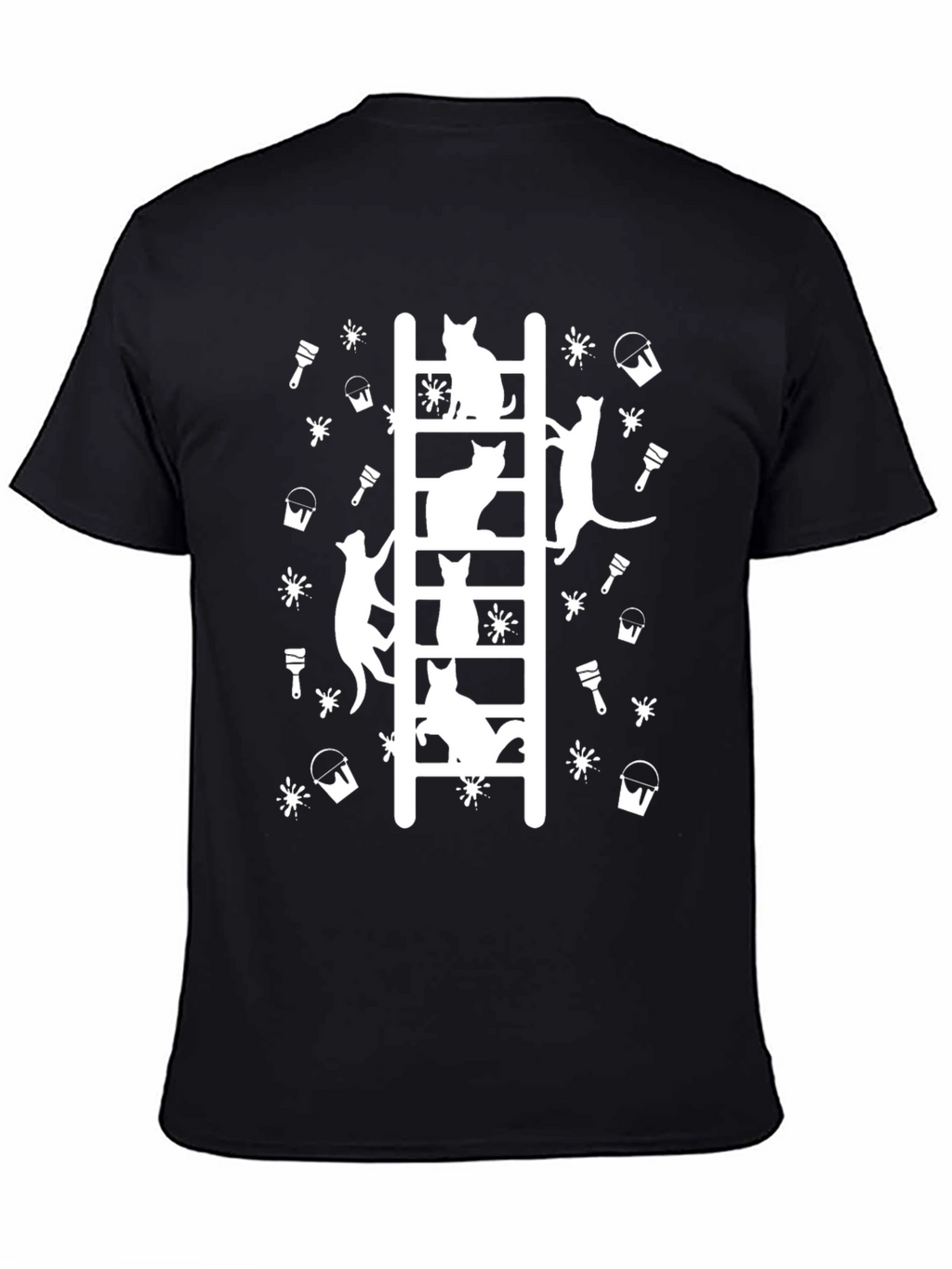 Cat Ladder Black T-Shirt