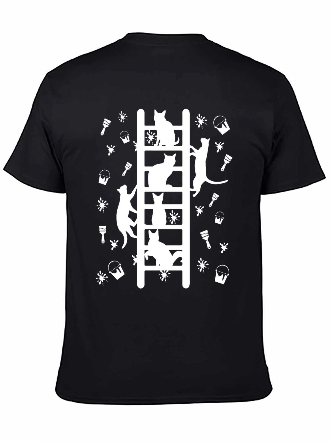 Cat Ladder Black T-Shirt