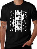 Cat Ladder Black T-Shirt