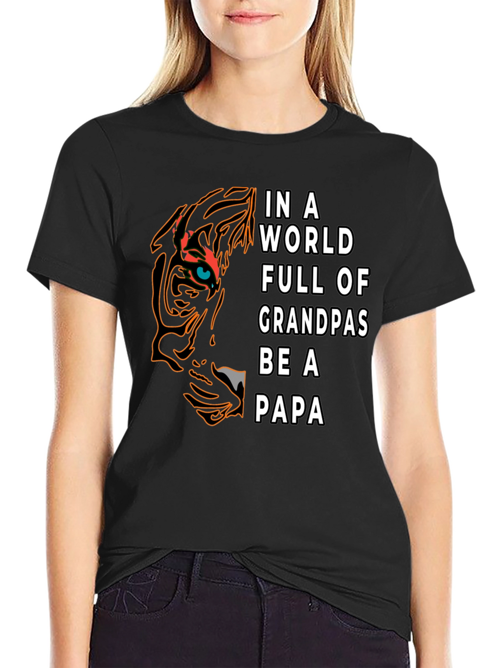 Be A Papa T-Shirt - Tiger Design