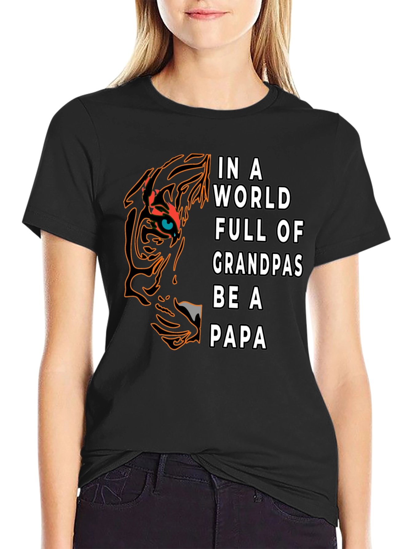 Be A Papa T-Shirt - Tiger Design