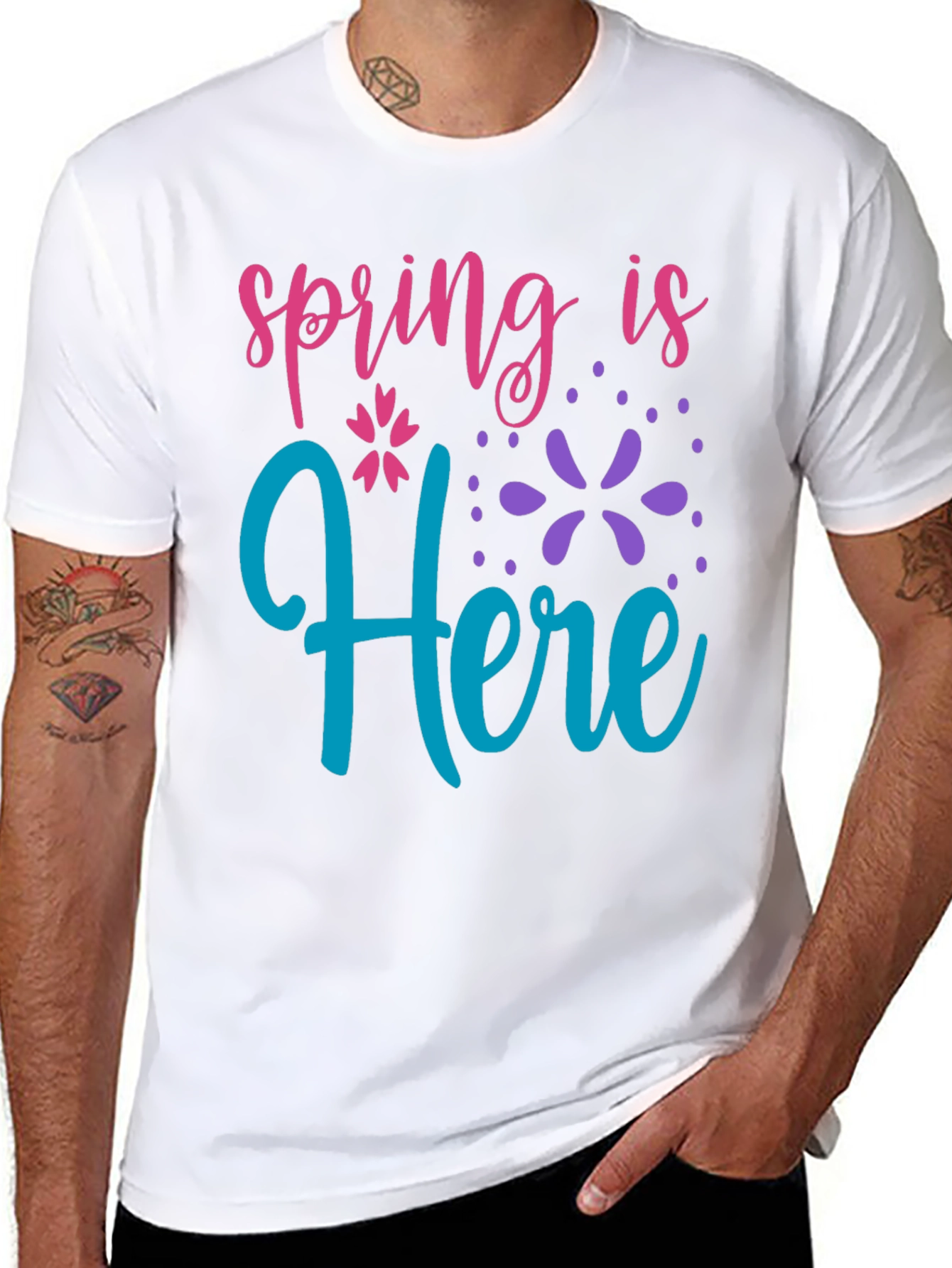 Spring is Here Black T-Shirt