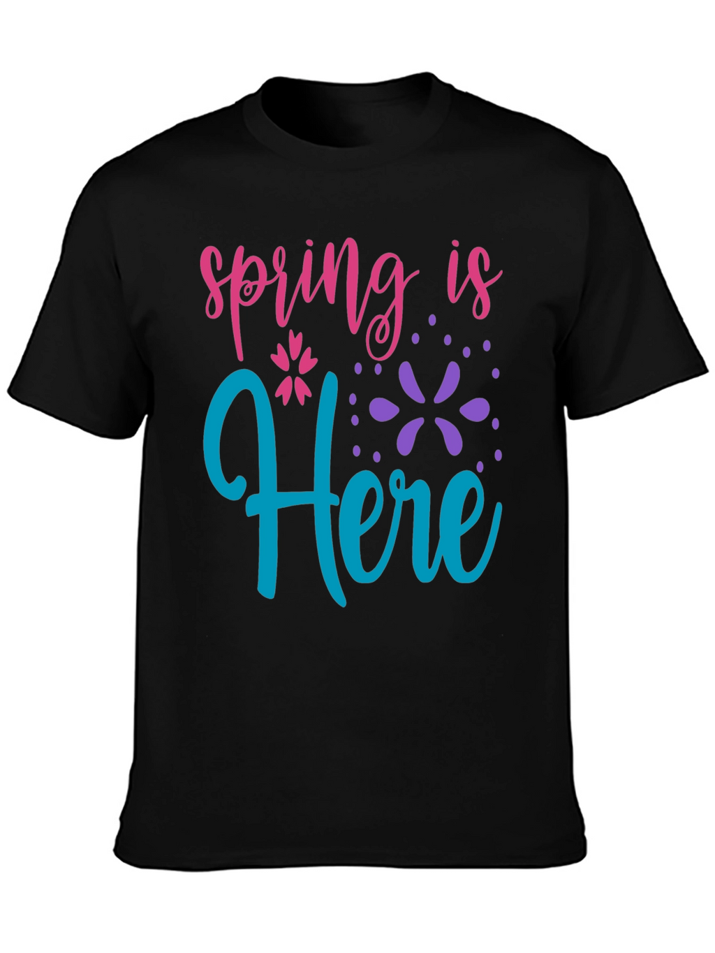 Spring is Here Black T-Shirt