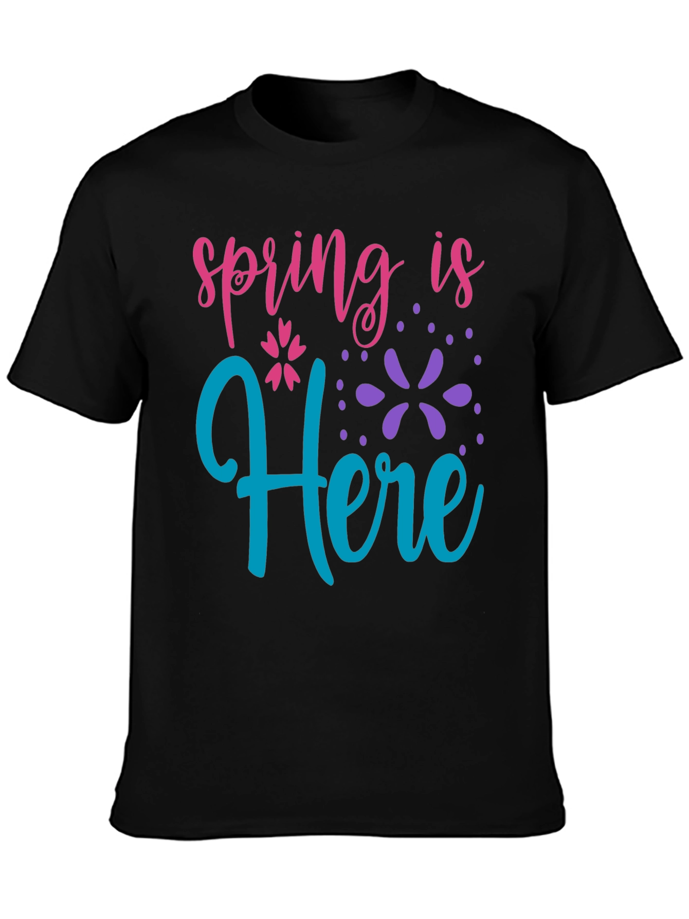 Spring is Here Black T-Shirt