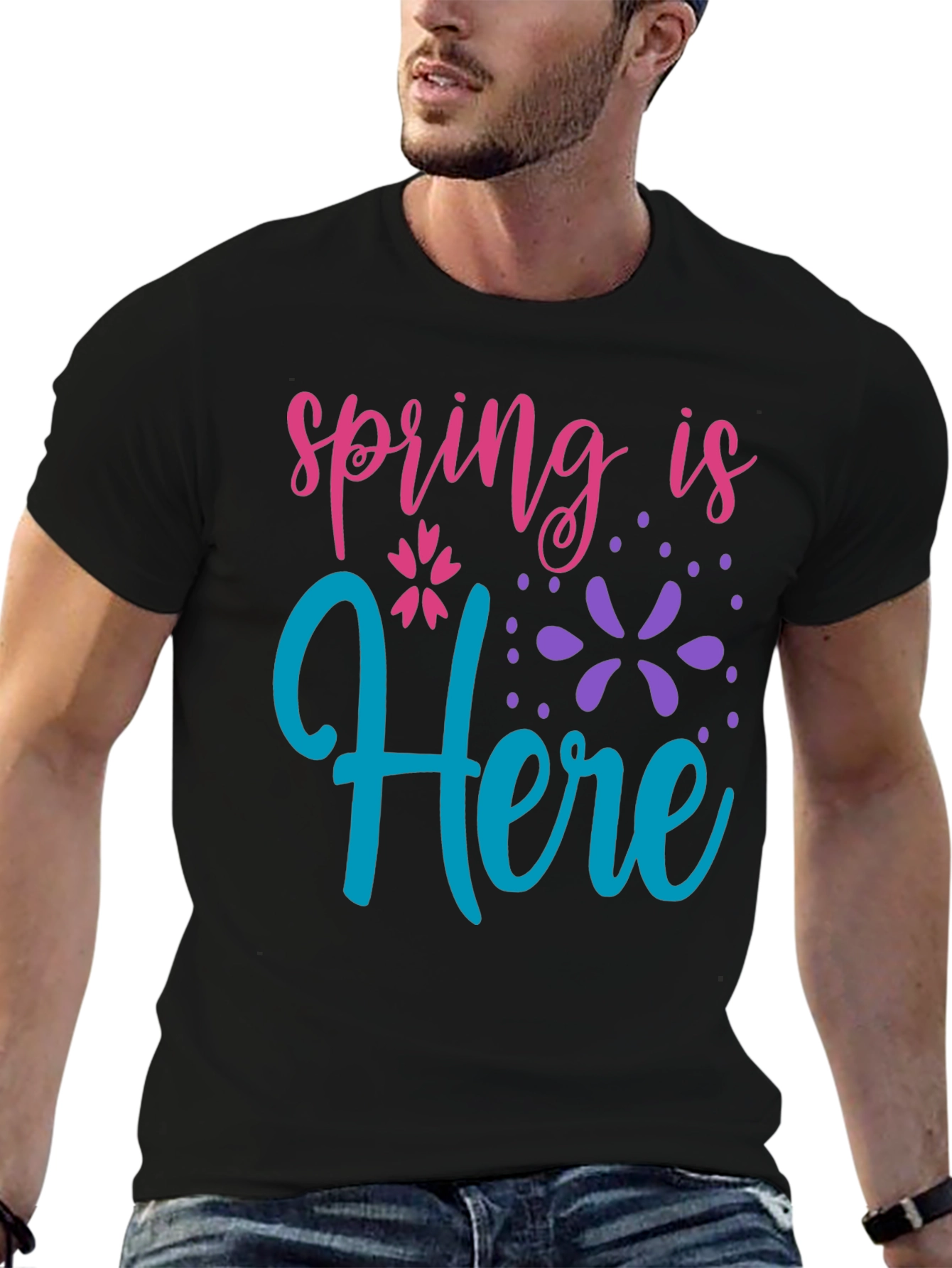 Spring is Here Black T-Shirt