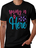 Spring is Here Black T-Shirt