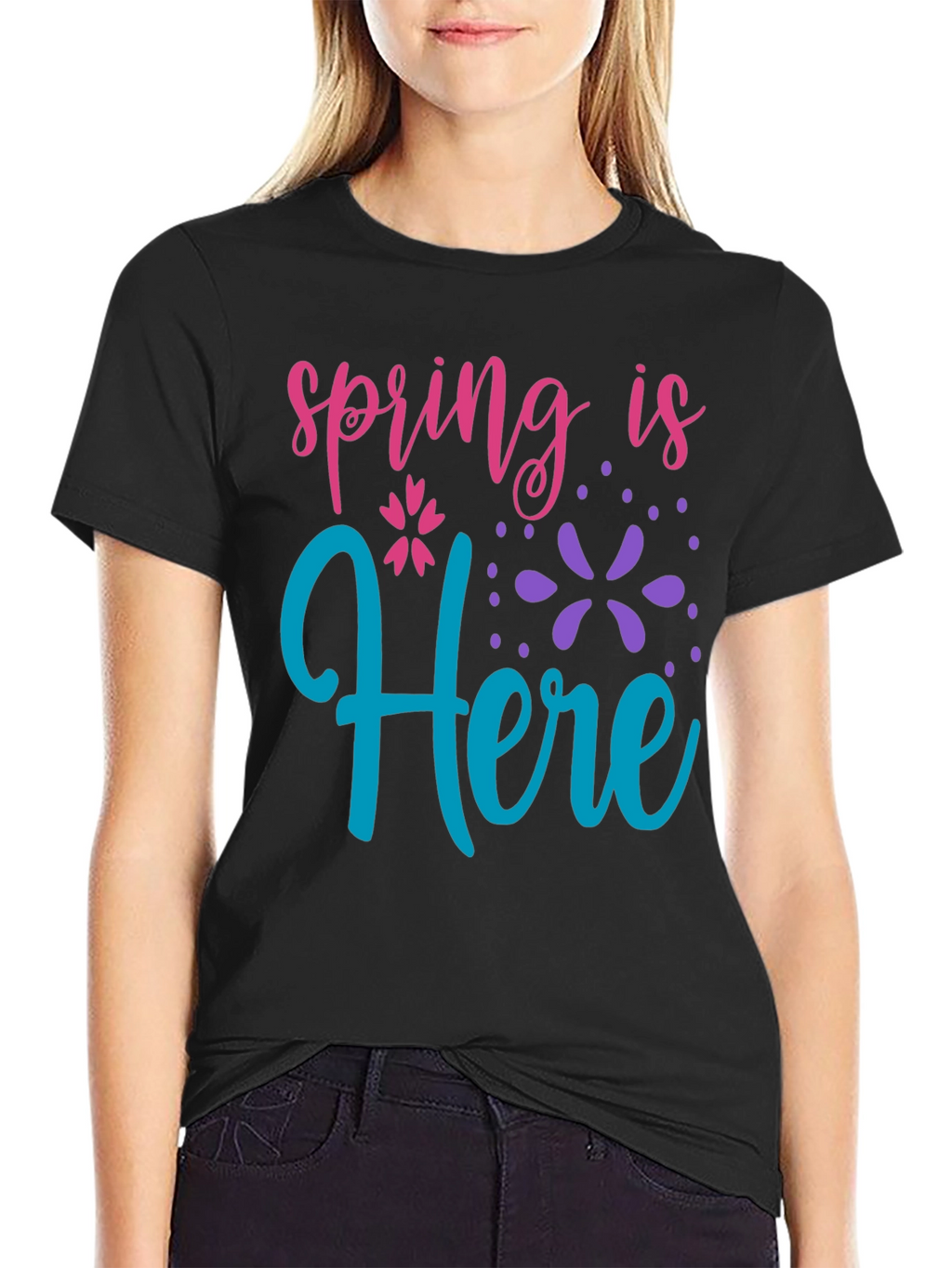 Spring is Here Black T-Shirt