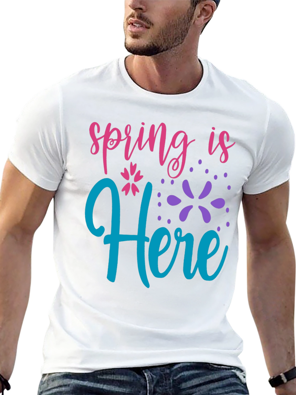 Spring is Here Black T-Shirt