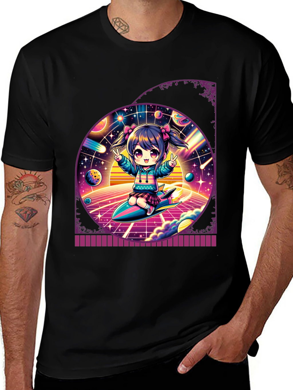 Anime Girl Space T-Shirt