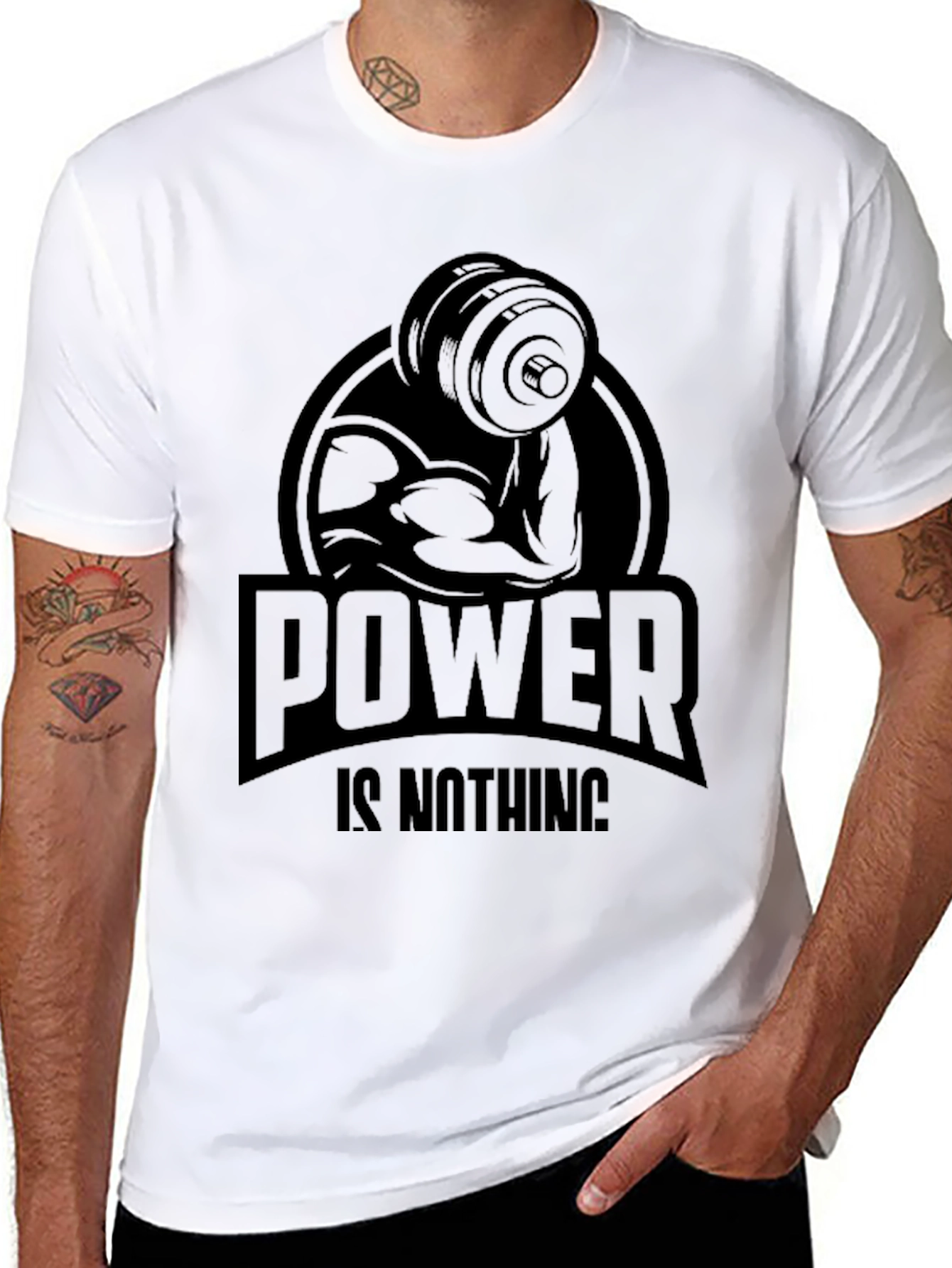 Powerlifting Black Graphic Tee - Power is Nothing