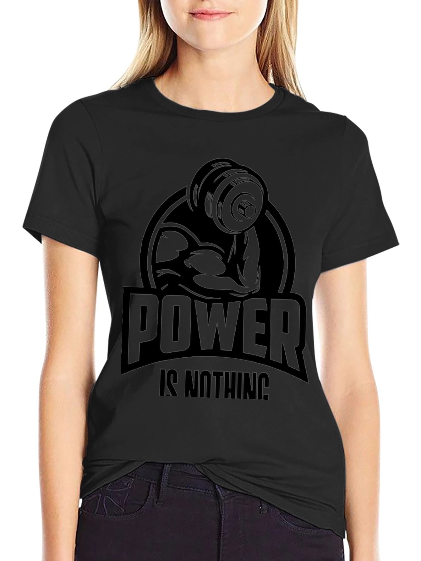 Powerlifting Black Graphic Tee - Power is Nothing