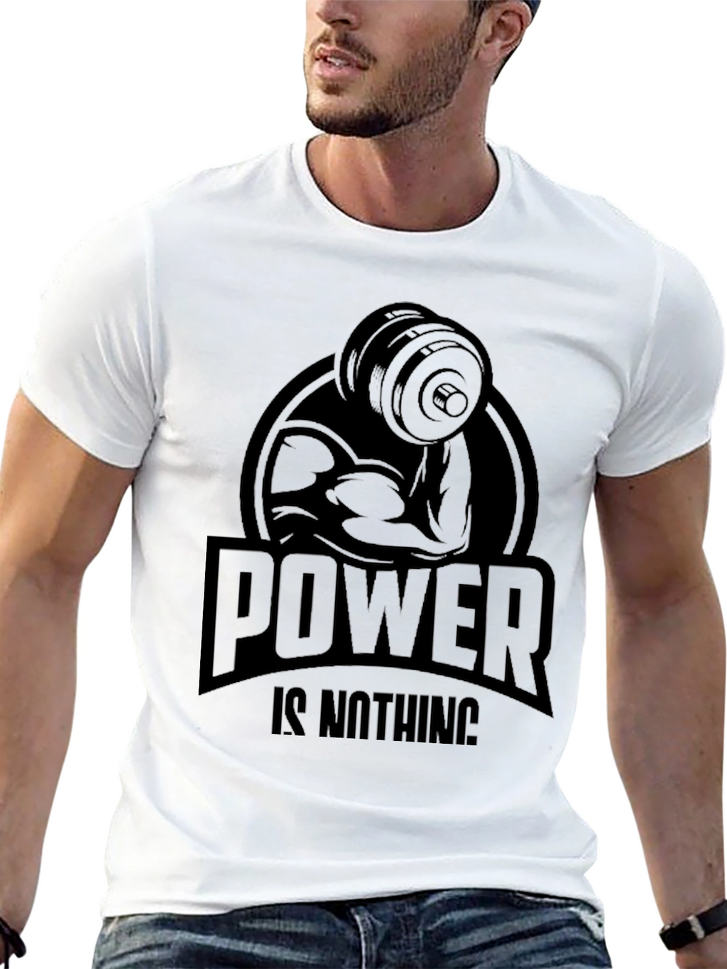 Powerlifting Black Graphic Tee - Power is Nothing