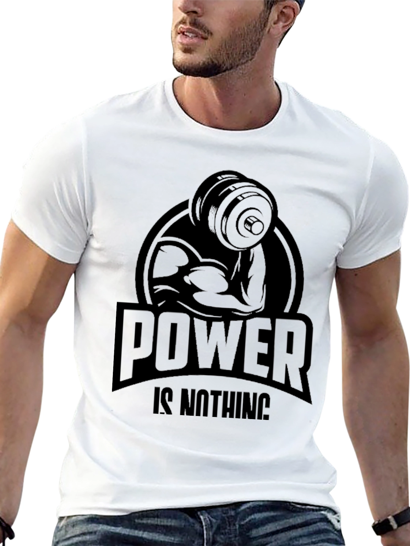 Powerlifting Black Graphic Tee - Power is Nothing