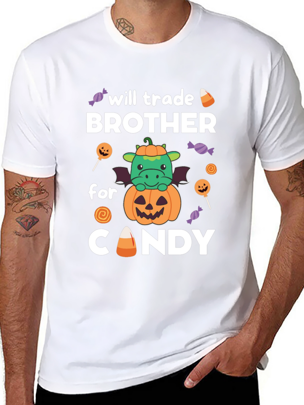 Will Trade Brother For Candy Halloween Dragon T-Shirt