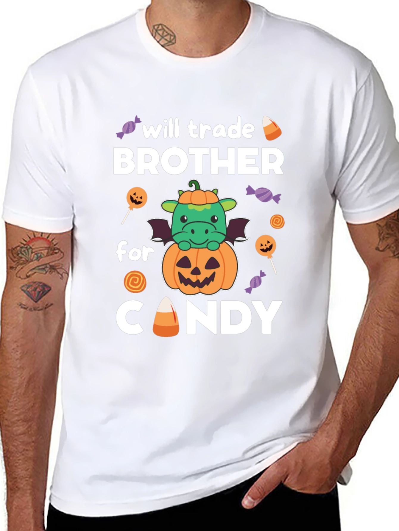 Will Trade Brother For Candy Halloween Dragon T-Shirt