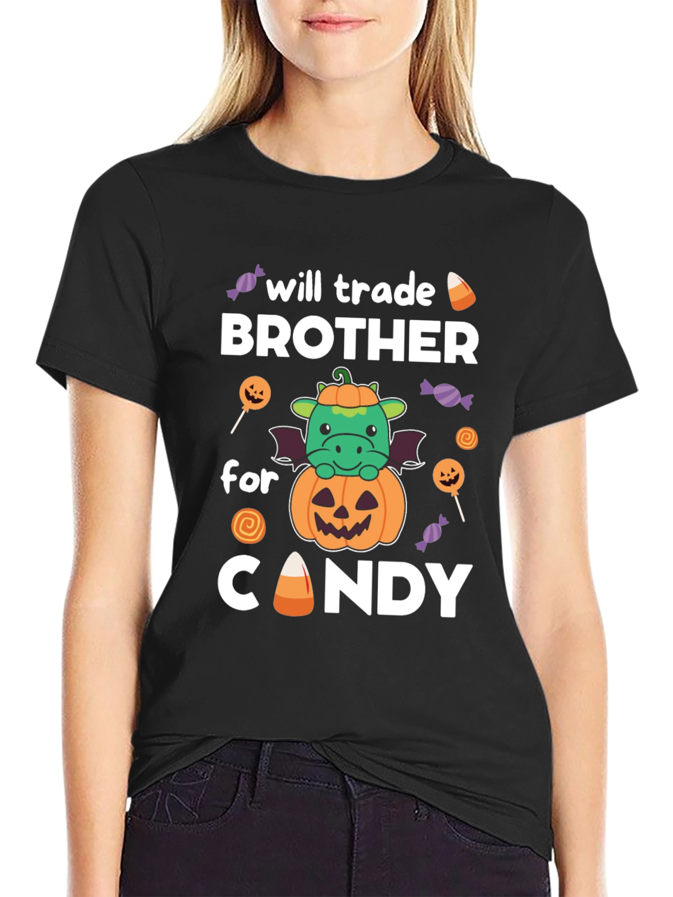 Will Trade Brother For Candy Halloween Dragon T-Shirt