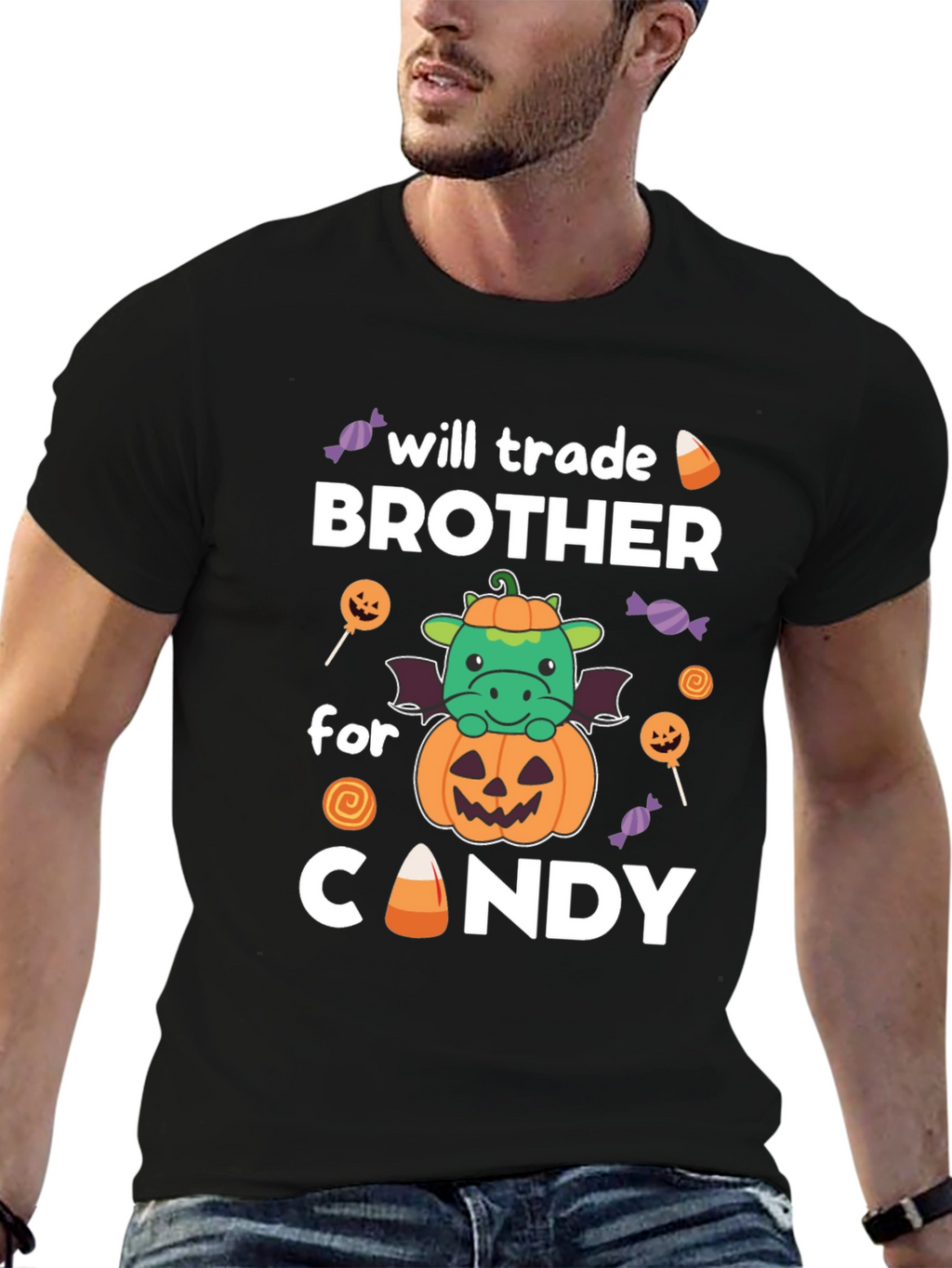 Will Trade Brother For Candy Halloween Dragon T-Shirt