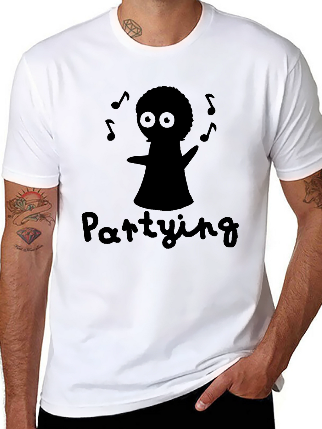 Party Time T-Shirt - Black Fun Graphic Tee