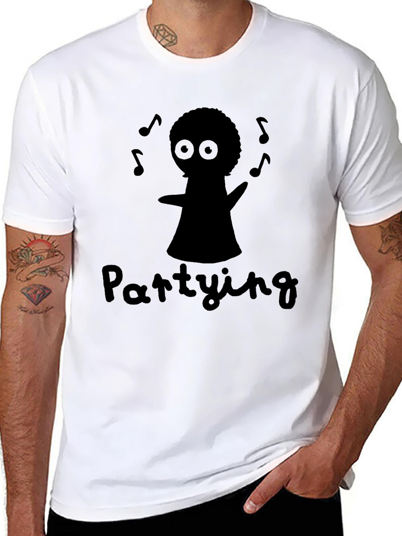 Party Time T-Shirt - Black Fun Graphic Tee