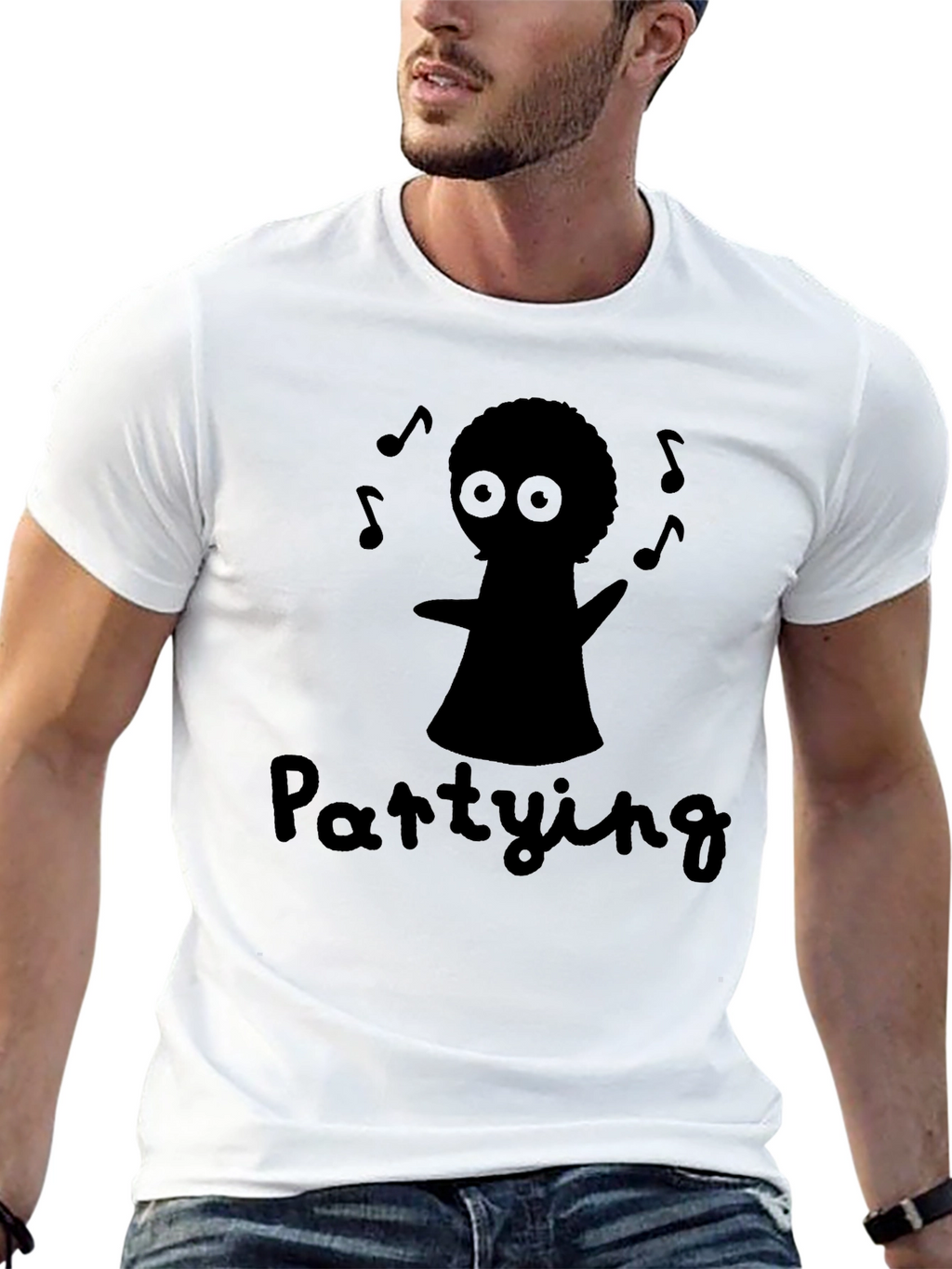 Party Time T-Shirt - Black Fun Graphic Tee