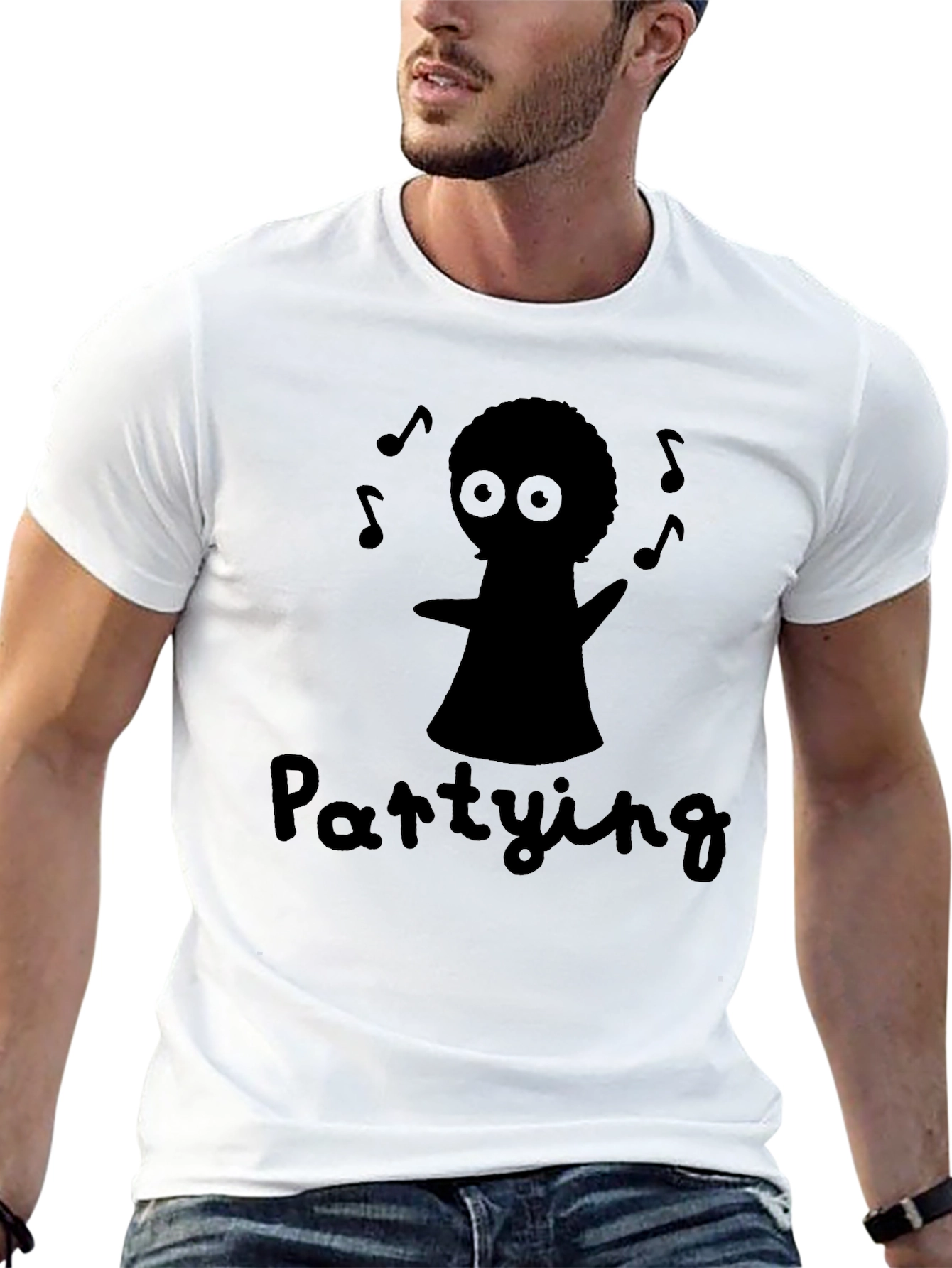 Party Time T-Shirt - Black Fun Graphic Tee