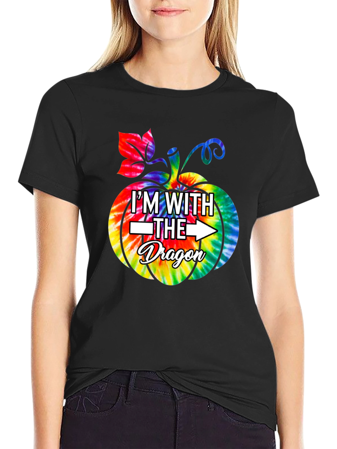 Im With the Dragon Tie-Dye Pumpkin T-Shirt