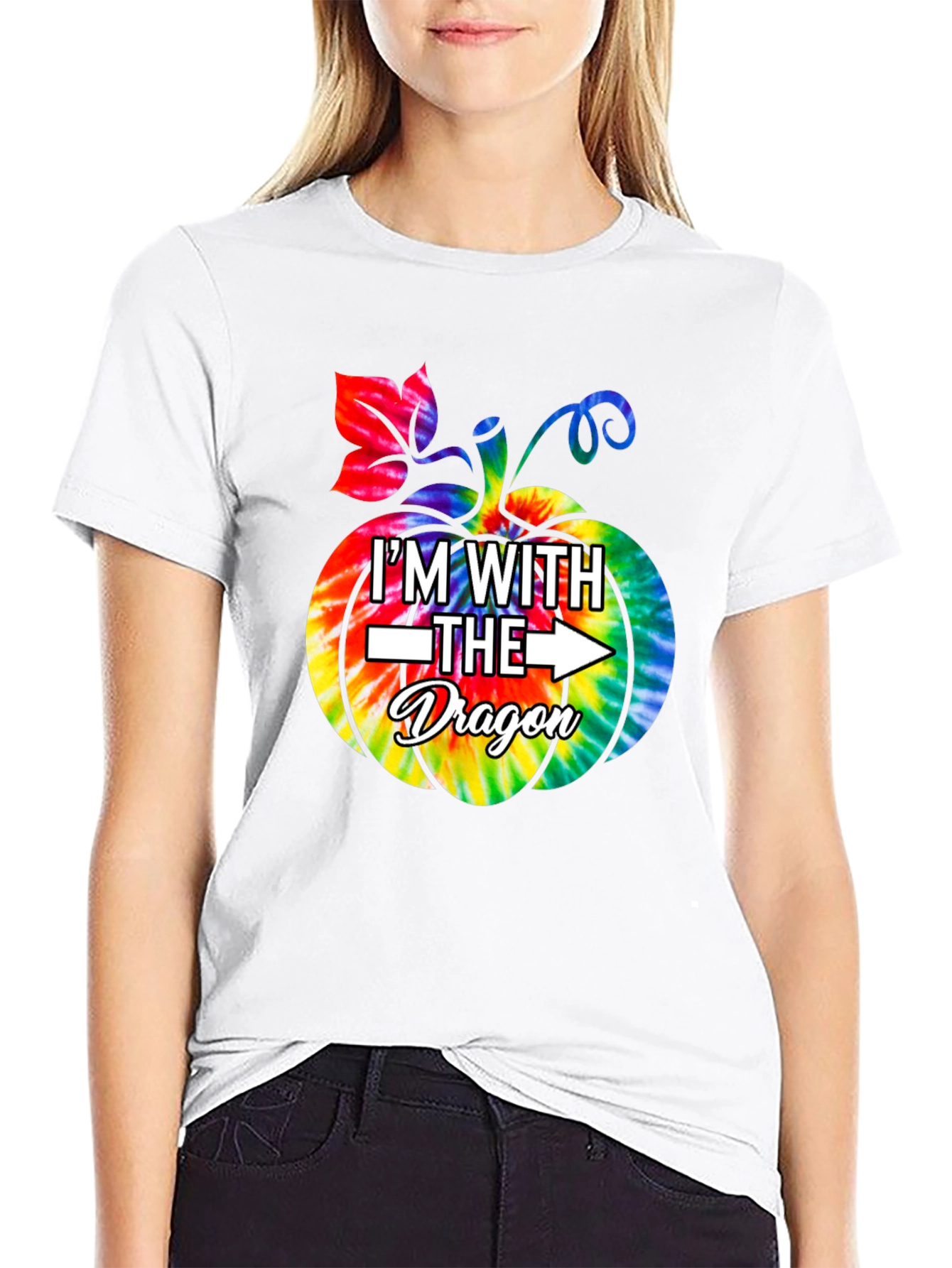 Im With the Dragon Tie-Dye Pumpkin T-Shirt