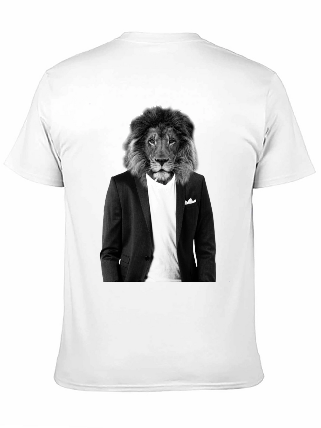 Lion Suit T-Shirt - Black Crew Neck Graphic Tee