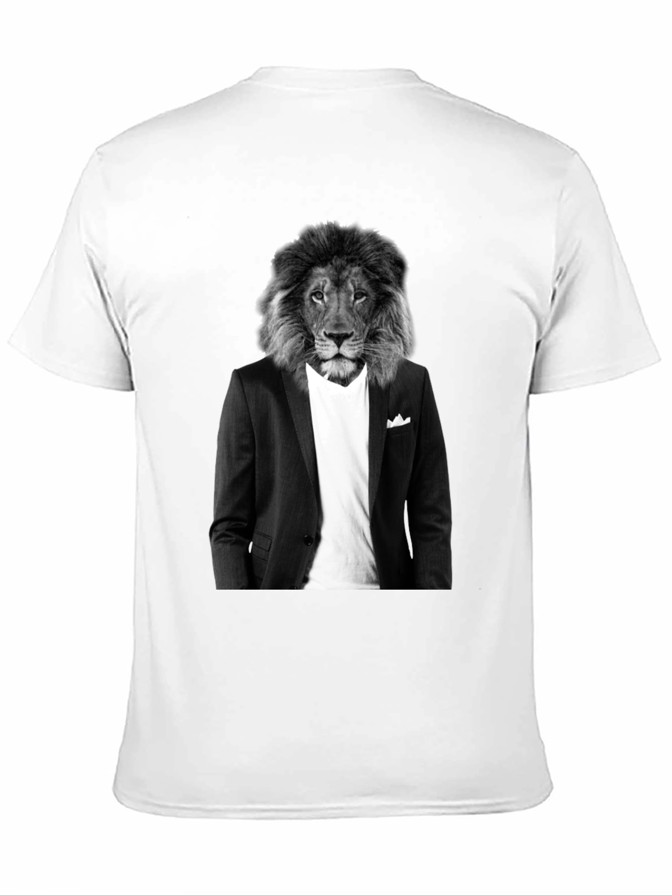 Lion Suit T-Shirt - Black Crew Neck Graphic Tee
