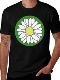 Daisy Flower Graphic Tee - Round Green Design