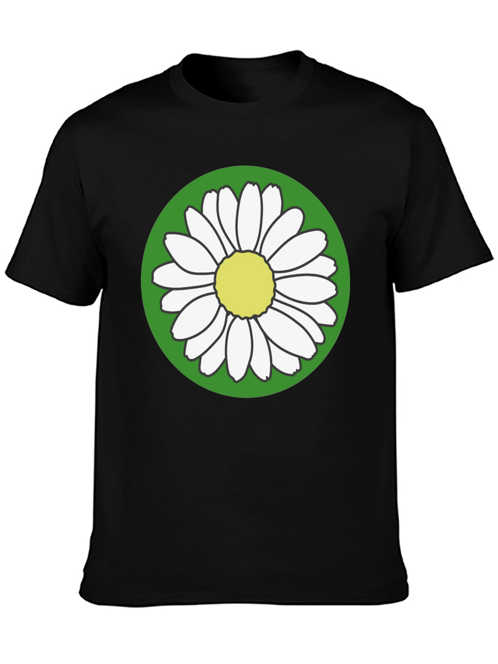 Daisy Flower Graphic Tee - Round Green Design