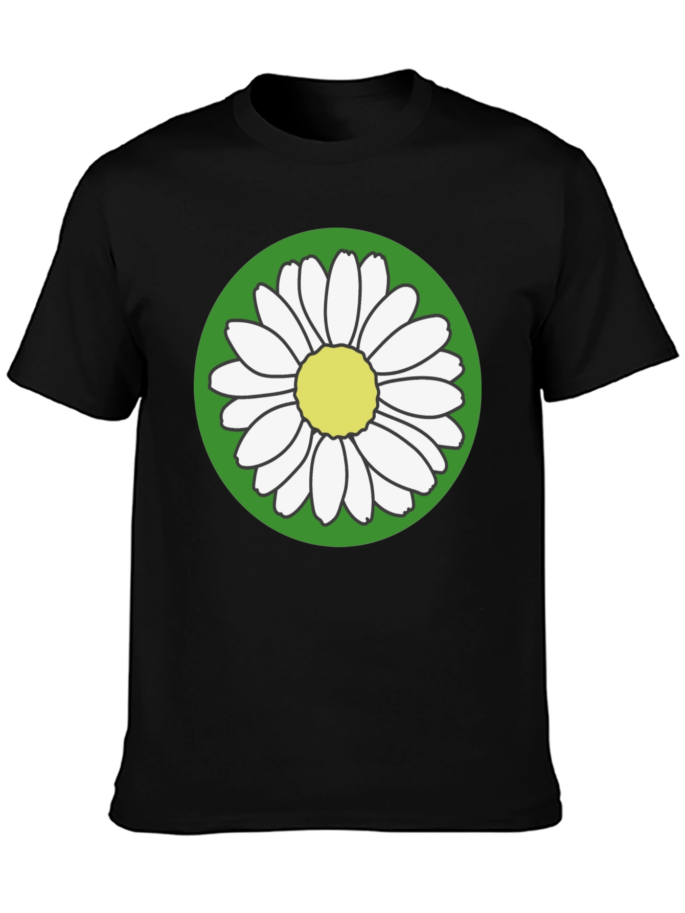 Daisy Flower Graphic Tee - Round Green Design