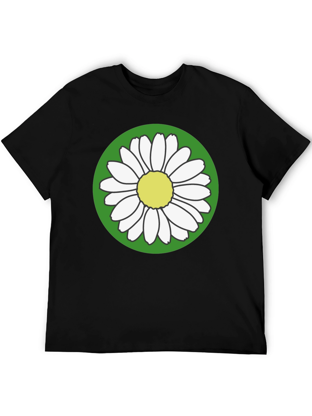 Daisy Flower Graphic Tee - Round Green Design