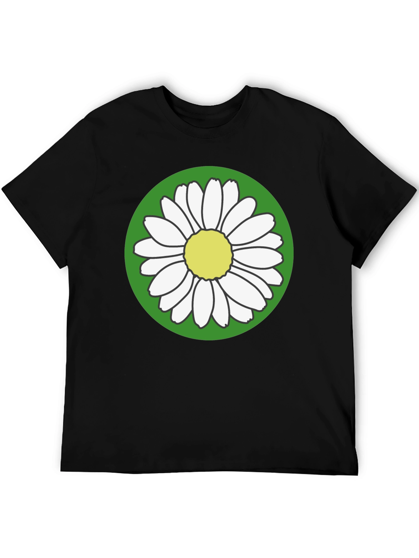 Daisy Flower Graphic Tee - Round Green Design
