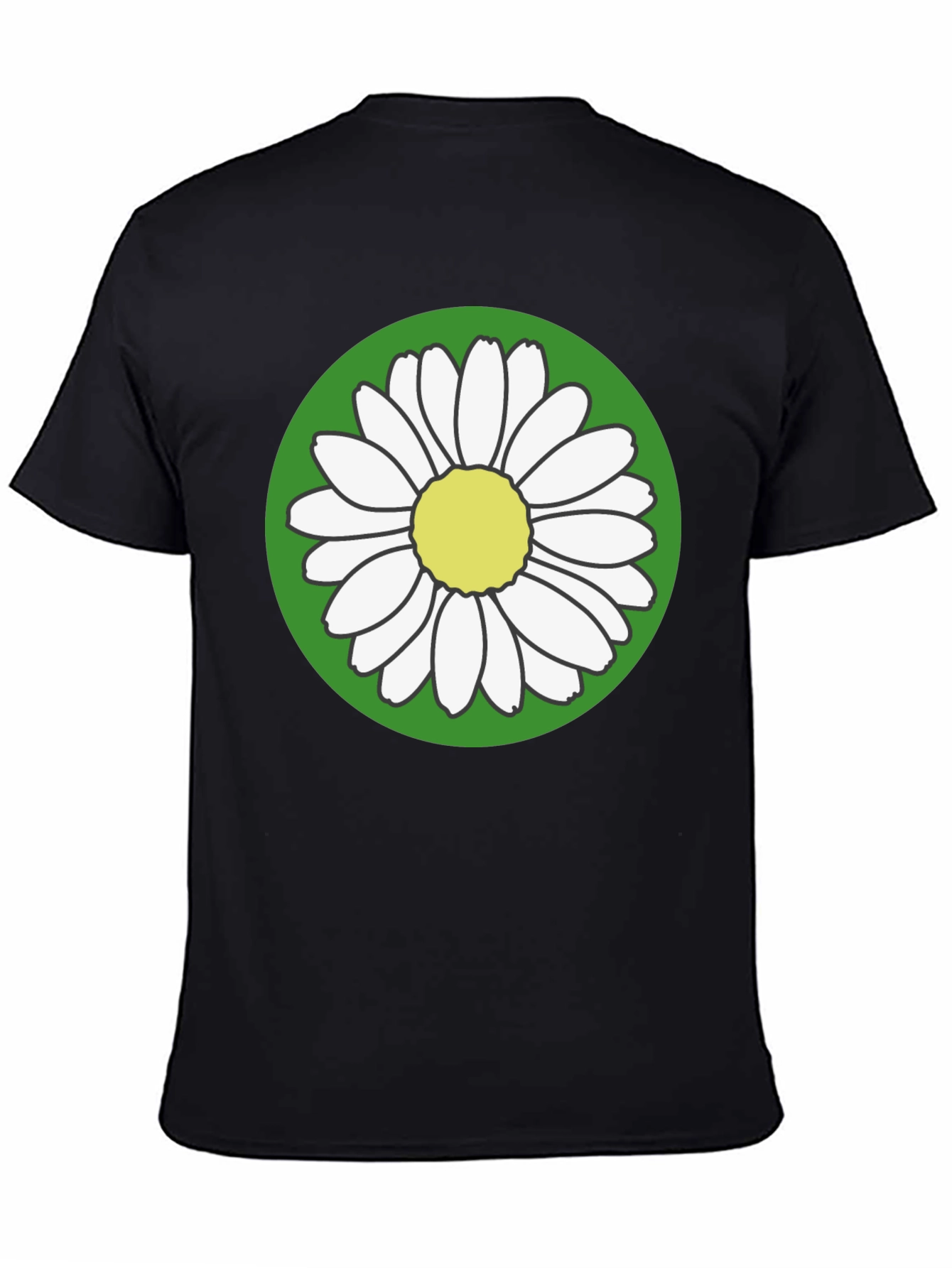 Daisy Flower Graphic Tee - Round Green Design