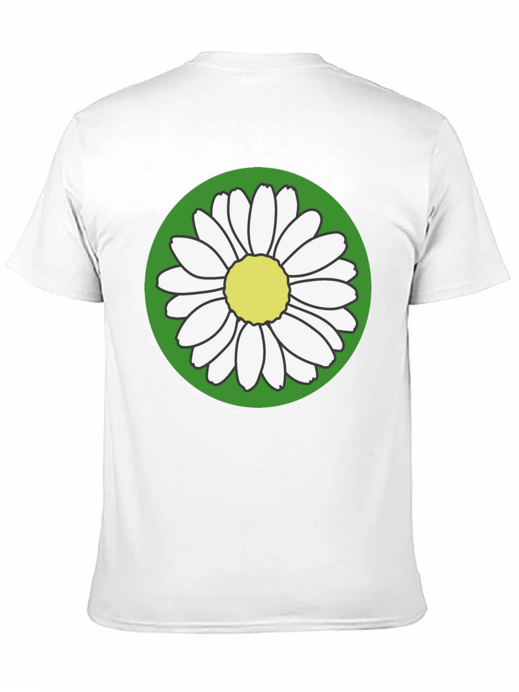 Daisy Flower Graphic Tee - Round Green Design