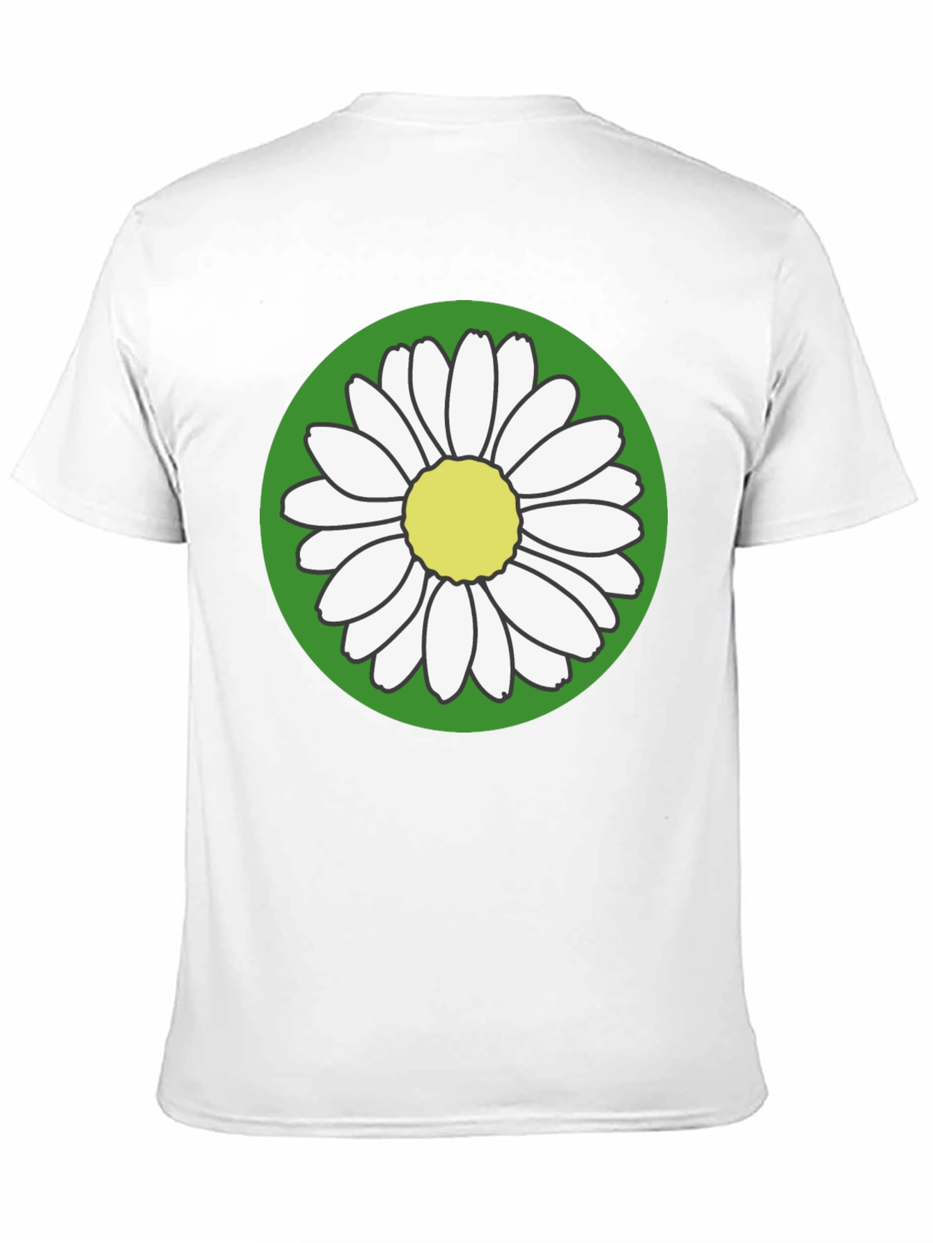 Daisy Flower Graphic Tee - Round Green Design