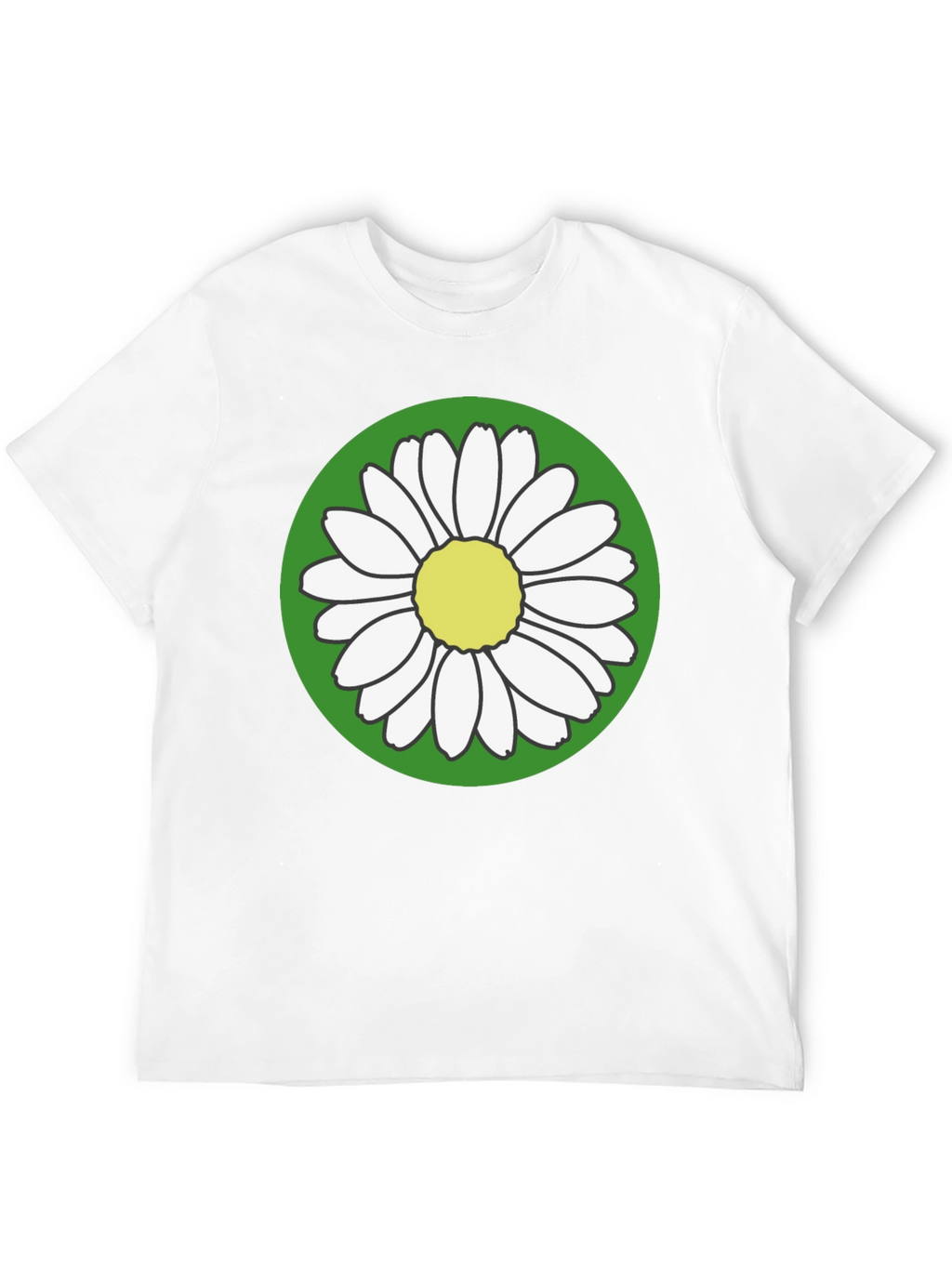Daisy Flower Graphic Tee - Round Green Design