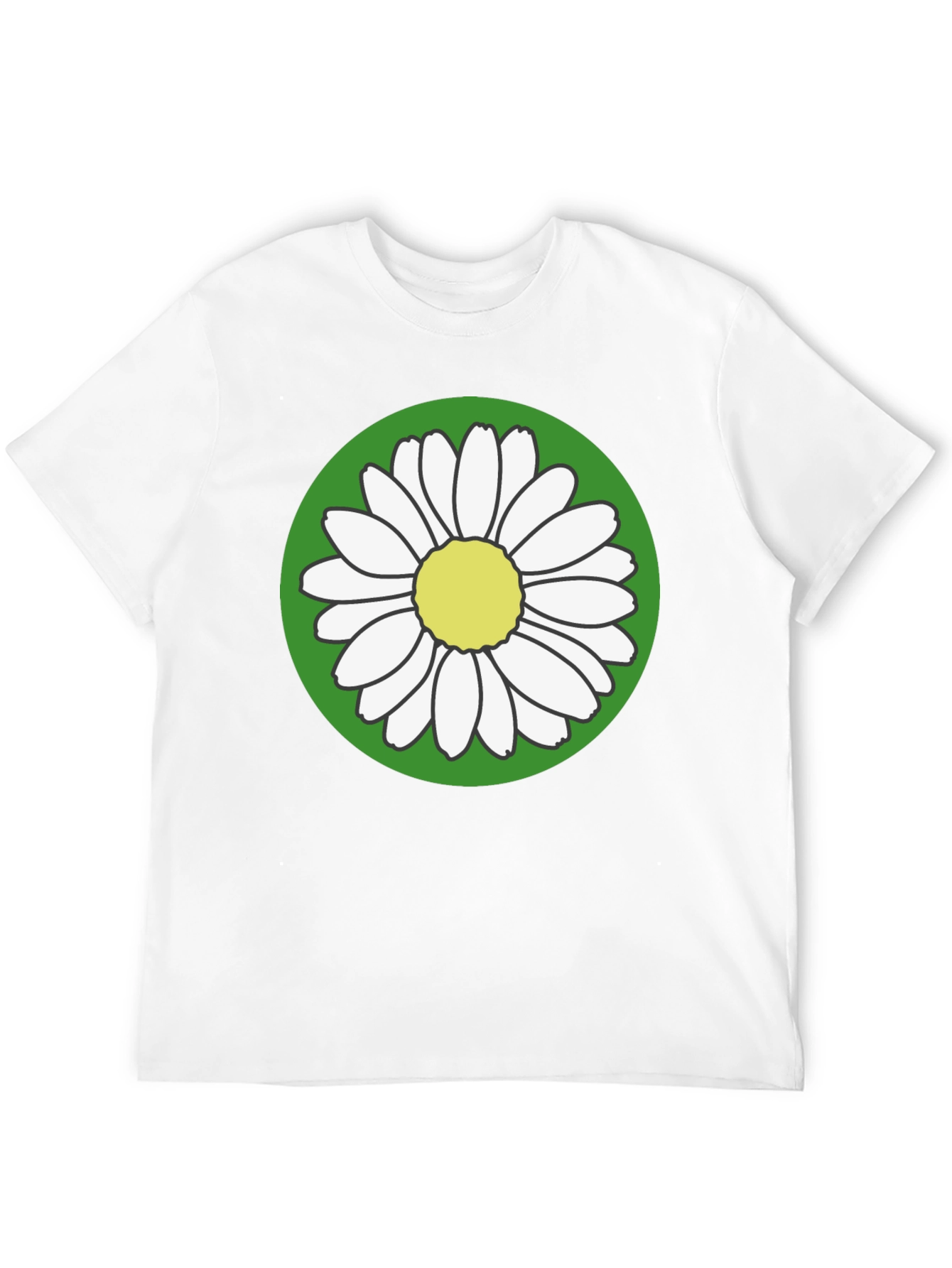 Daisy Flower Graphic Tee - Round Green Design