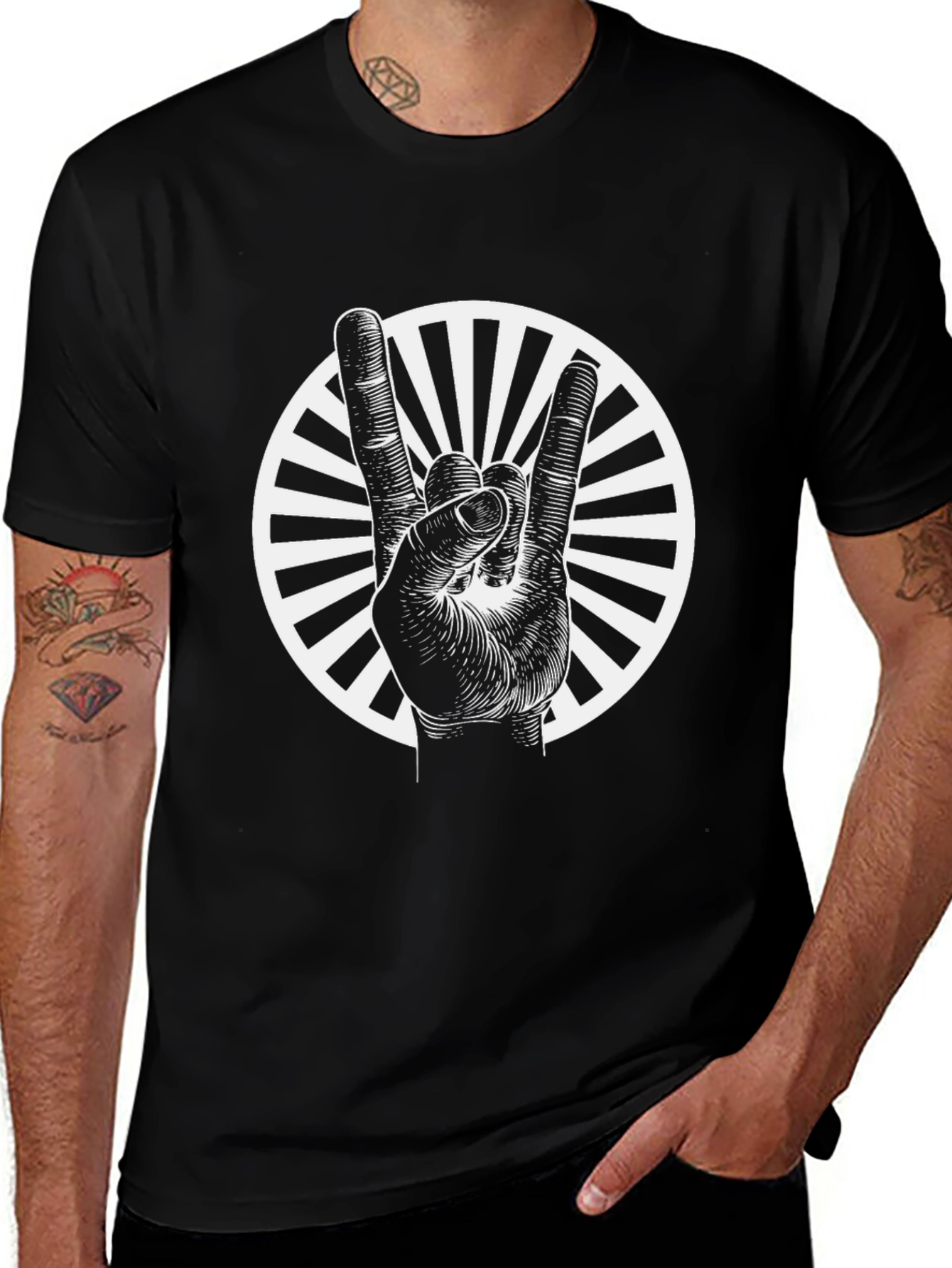 Rock On Black Graphic Tee