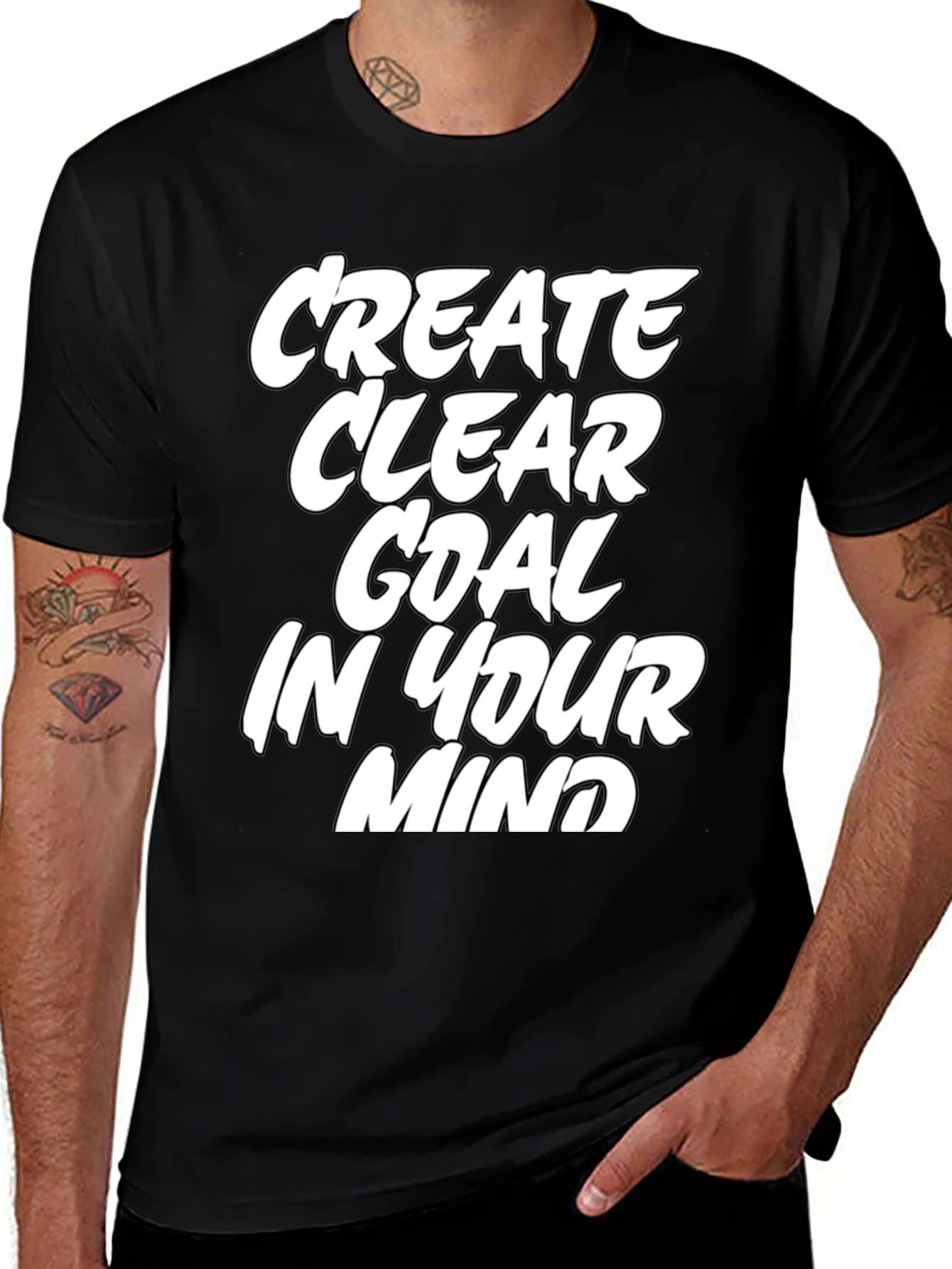 Motivational T-Shirt: Create Clear Goal in Your Mind - Black