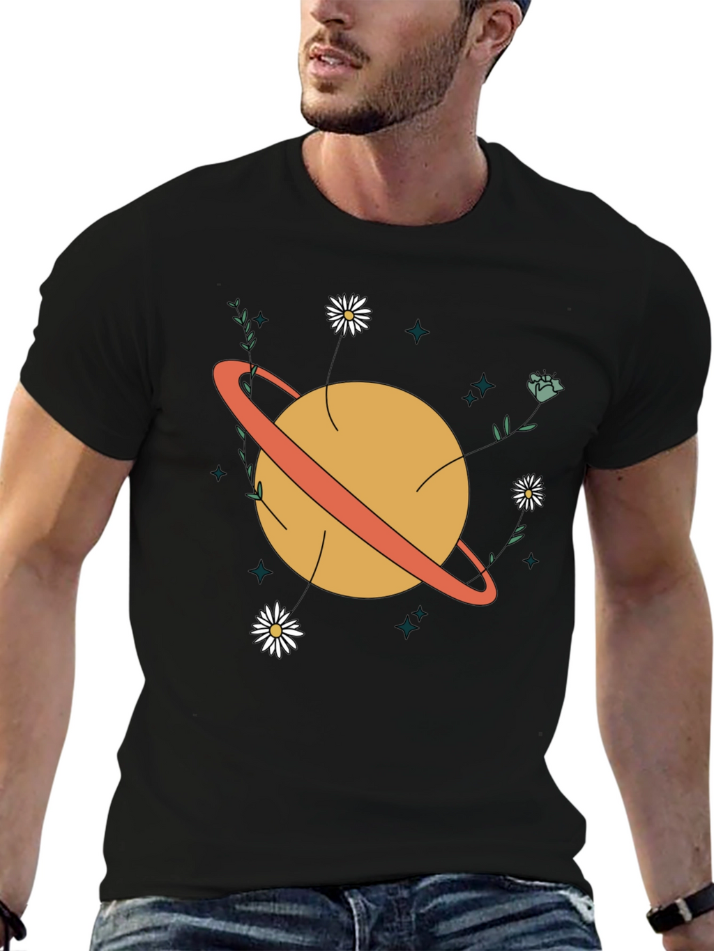 Planet Flowers Graphic T-Shirt