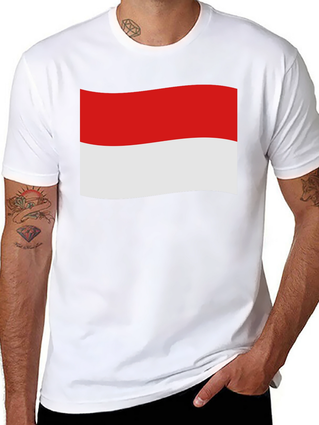 Indonesia Flag Graphic Black T-Shirt