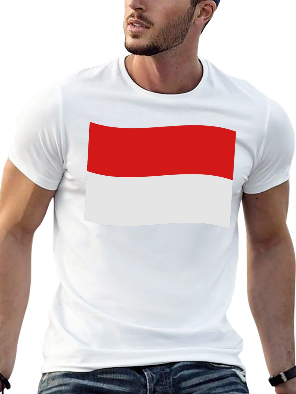 Indonesia Flag Graphic Black T-Shirt