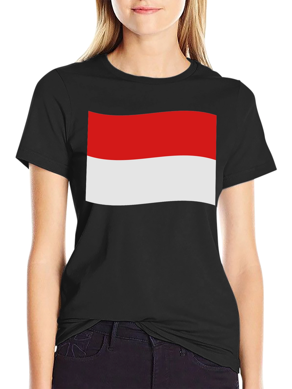Indonesia Flag Graphic Black T-Shirt