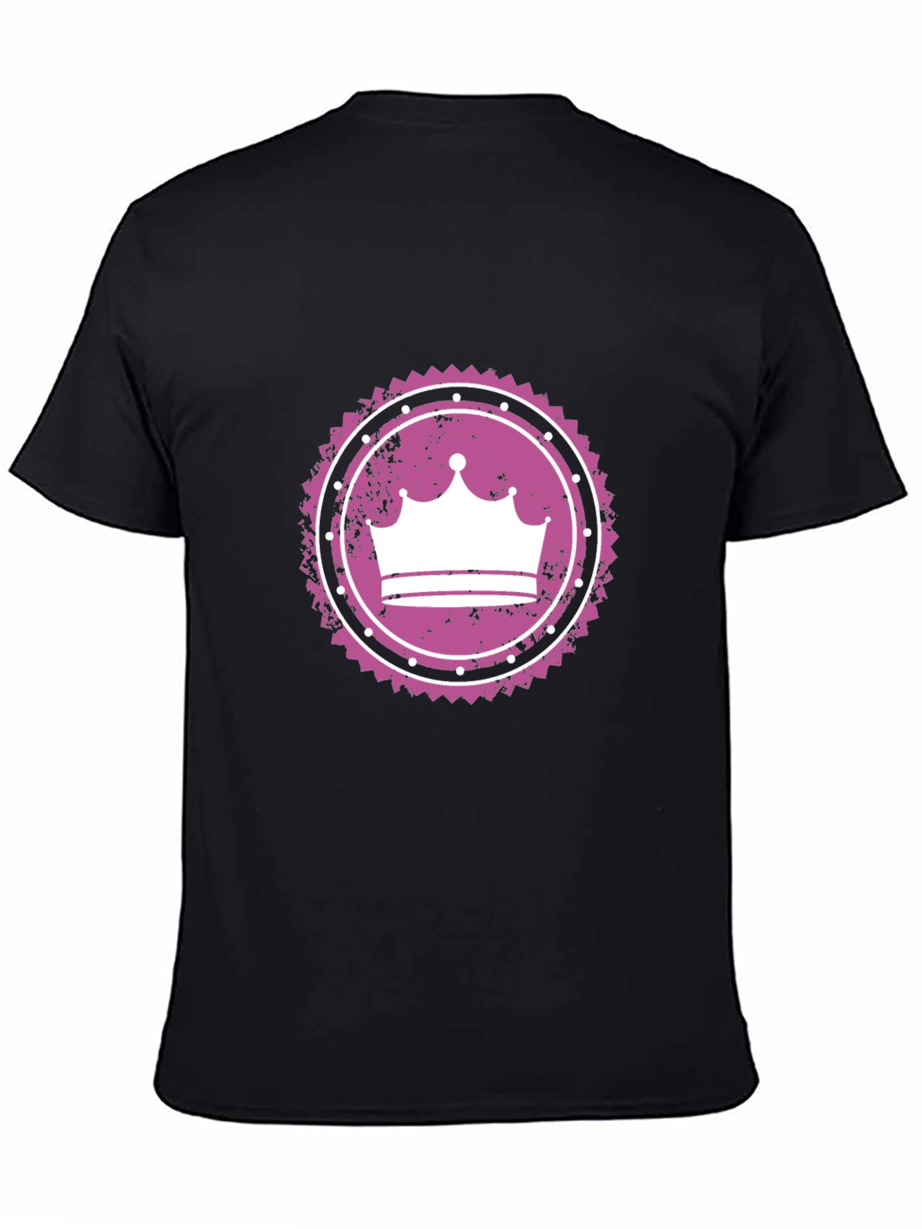 Crown Graphic Tee - Black Cotton T-Shirt