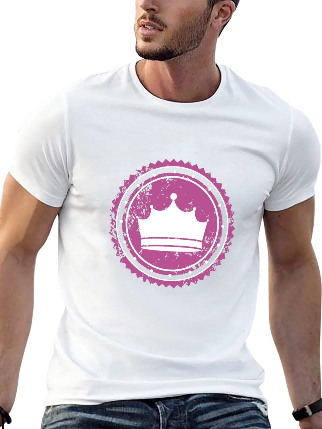Crown Graphic Tee - Black Cotton T-Shirt
