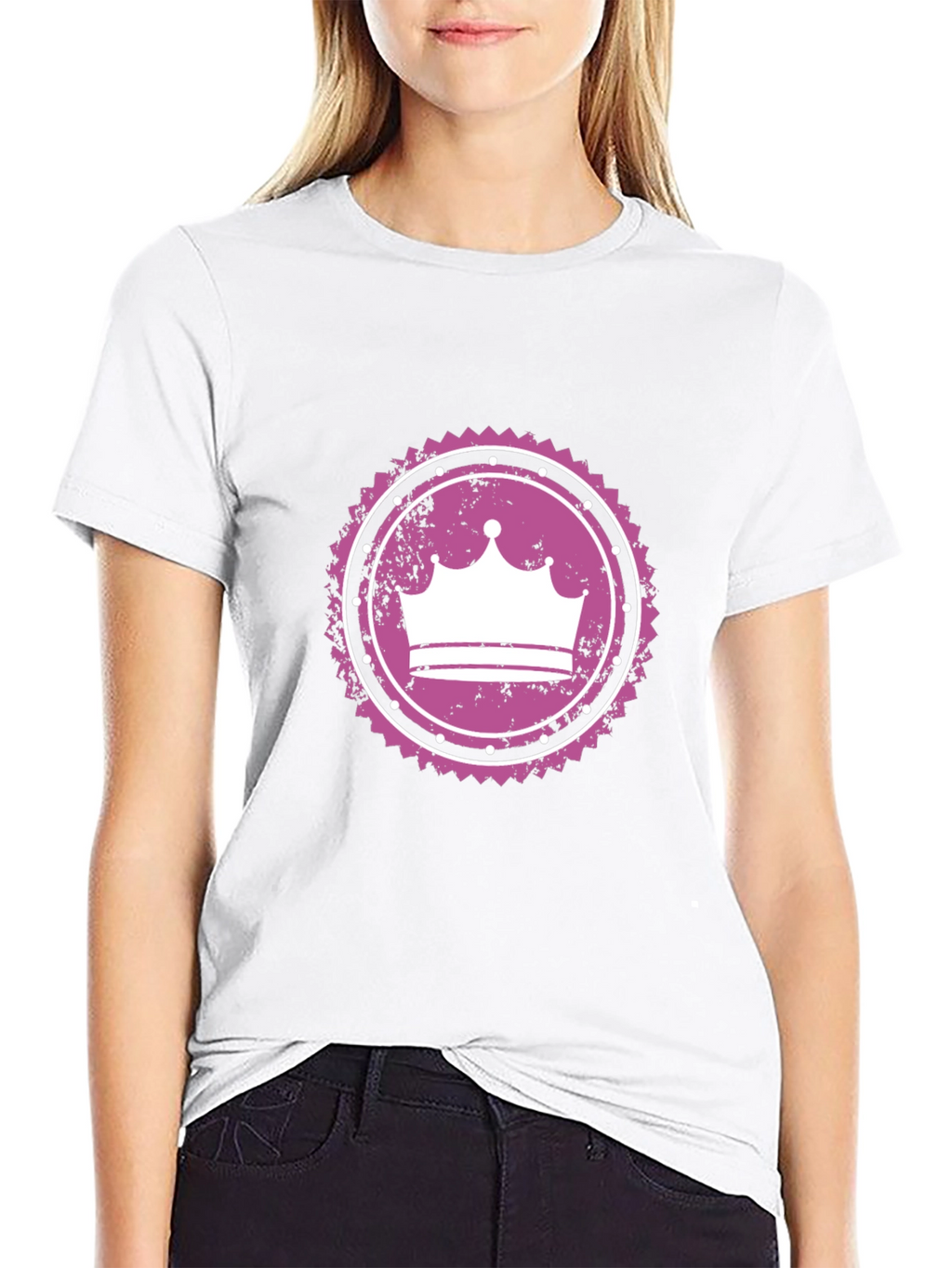 Crown Graphic Tee - Black Cotton T-Shirt