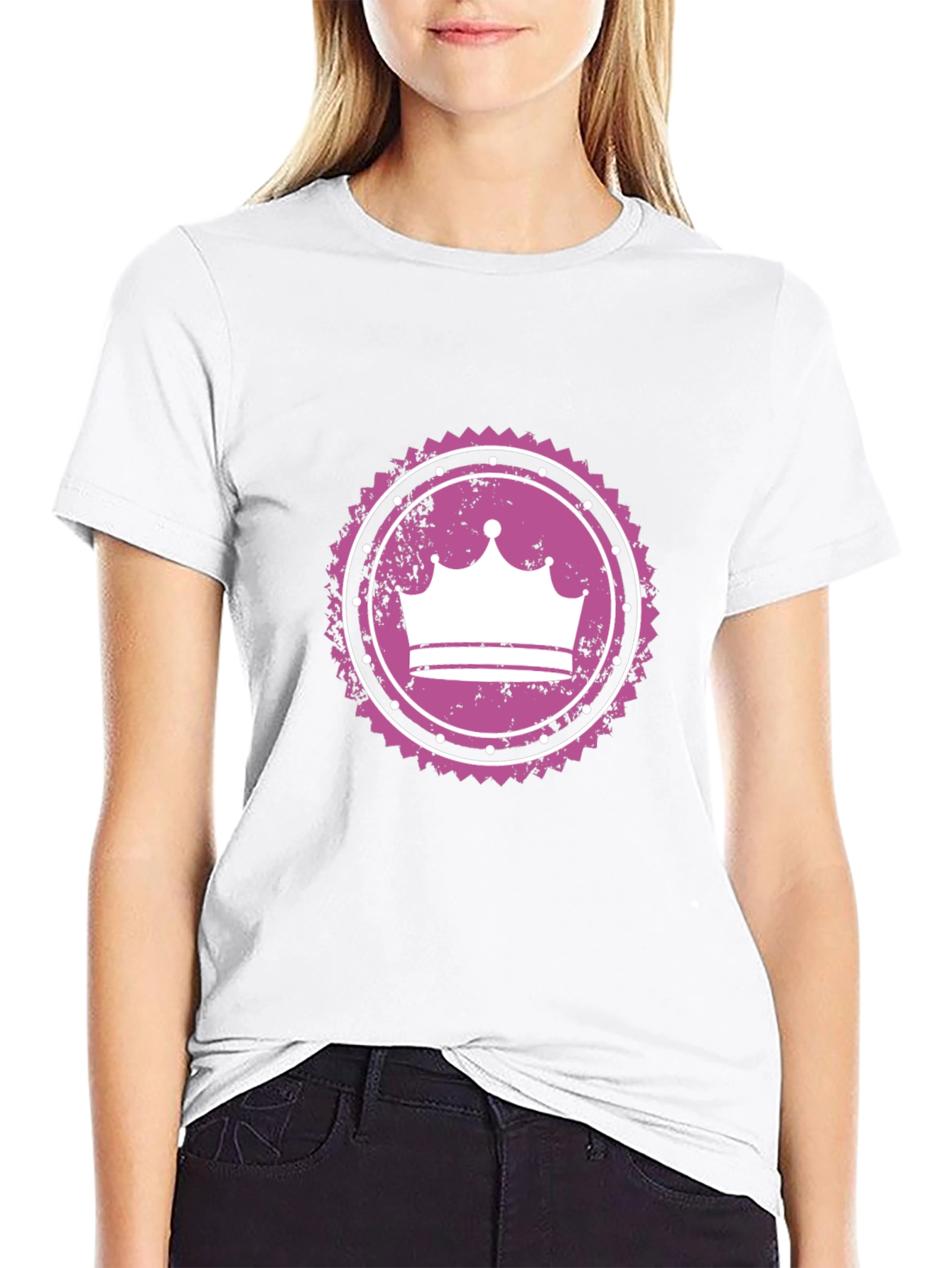 Crown Graphic Tee - Black Cotton T-Shirt