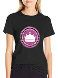Crown Graphic Tee - Black Cotton T-Shirt